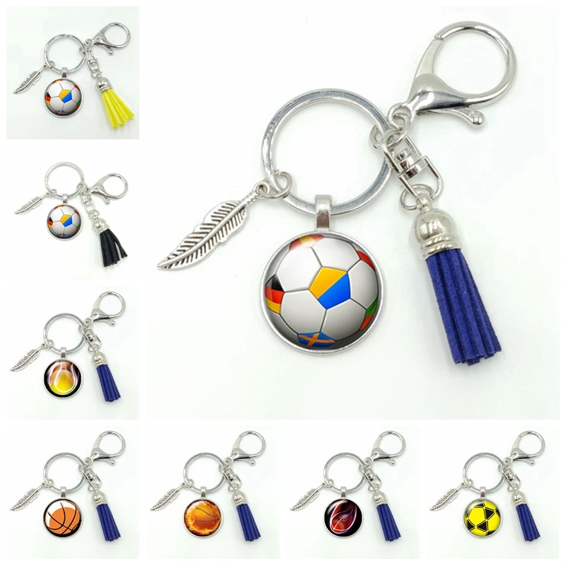 2020 New Sports Style Various Basketball Football Series Glass Cabochon Tassel Fashion Keychain Pendant Popular Jewelry Gift
2020 New Sports Style Various Basketball Football Series Glass Cabochon Tassel Fashion Keychain Pendant Popular Jewelry Gift
