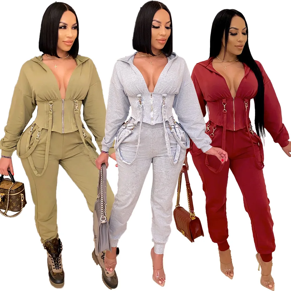 JRRY Casual Women Tracksuit Two Pieces Set String Loop Hooded Top Long Pants 2 Pieces Set Sports Suit Solid Pattern Outdoor Wear
JRRY Casual Women Tracksuit Two Pieces Set String Loop Hooded Top Long Pants 2 Pieces Set Sports Suit Solid Pattern Outdoor Wear