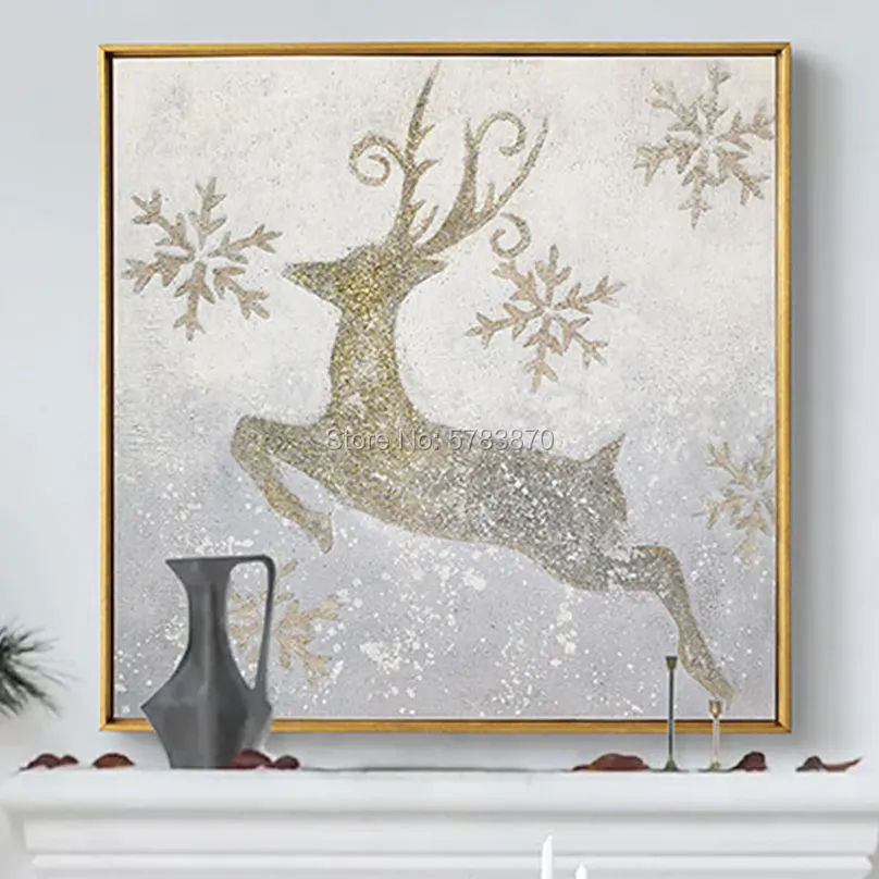 Hand Painted MODERN Animal Oil Paintings On Canvas SNOW Reindeer Wall Picture For Living Room Christmas gifts
Hand Painted MODERN Animal Oil Paintings On Canvas SNOW Reindeer Wall Picture For Living Room Christmas gifts