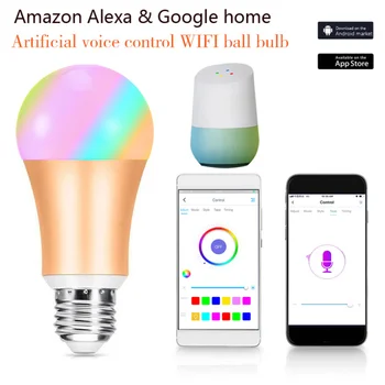 WIFI Intelligent Lighting Dimming Light Bulb 7W Smart Bulb Light Voice Control LED Full Color Bulb Work with Alexa Google Home
WIFI Intelligent Lighting Dimming Light Bulb 7W Smart Bulb Light Voice Control LED Full Color Bulb Work with Alexa Google Home
