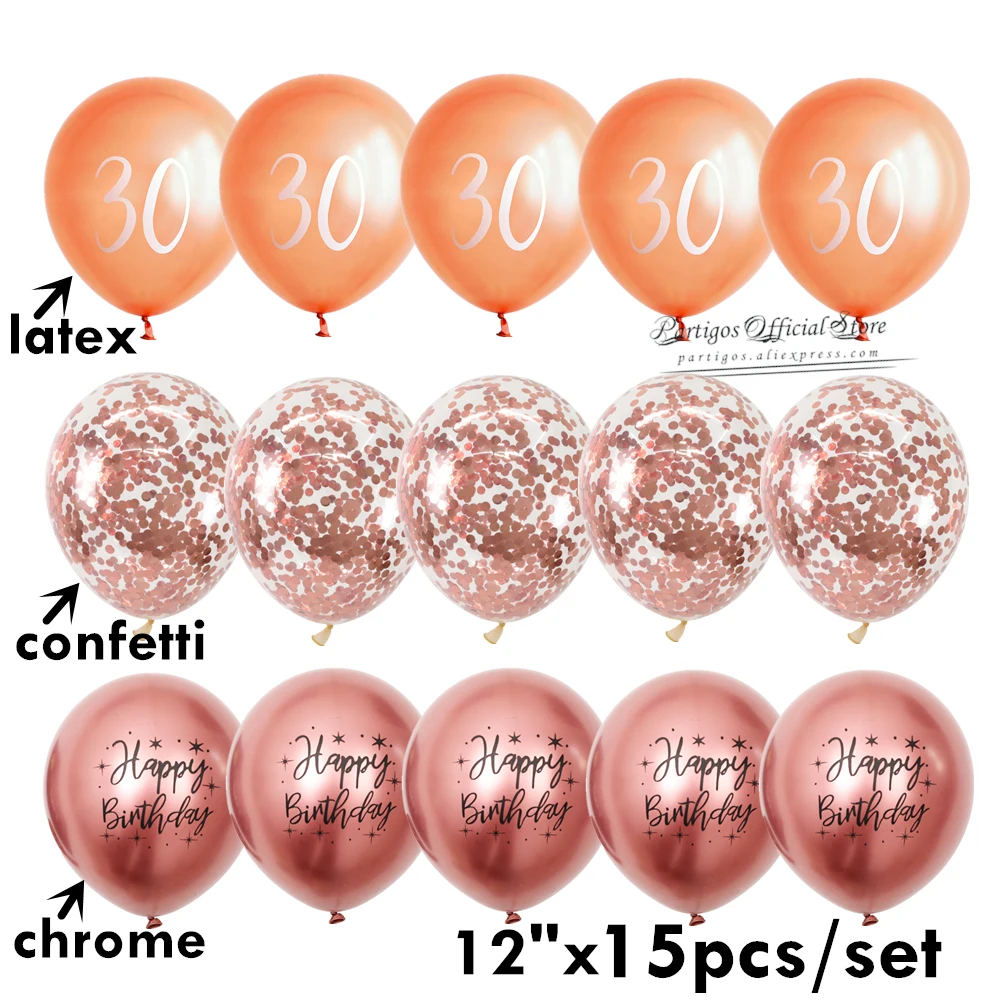 15Pcs/Set 12/16Inch Mixed Rose Gold Foil Letter Balloons 30th Birthday Party Decorations So Happy Im Thirty Balls Banners 15Pcs/Set 12/16Inch Mixed Rose Gold Foil Letter Balloons 30th Birthday Party Decorations So Happy Im Thirty Balls Banners