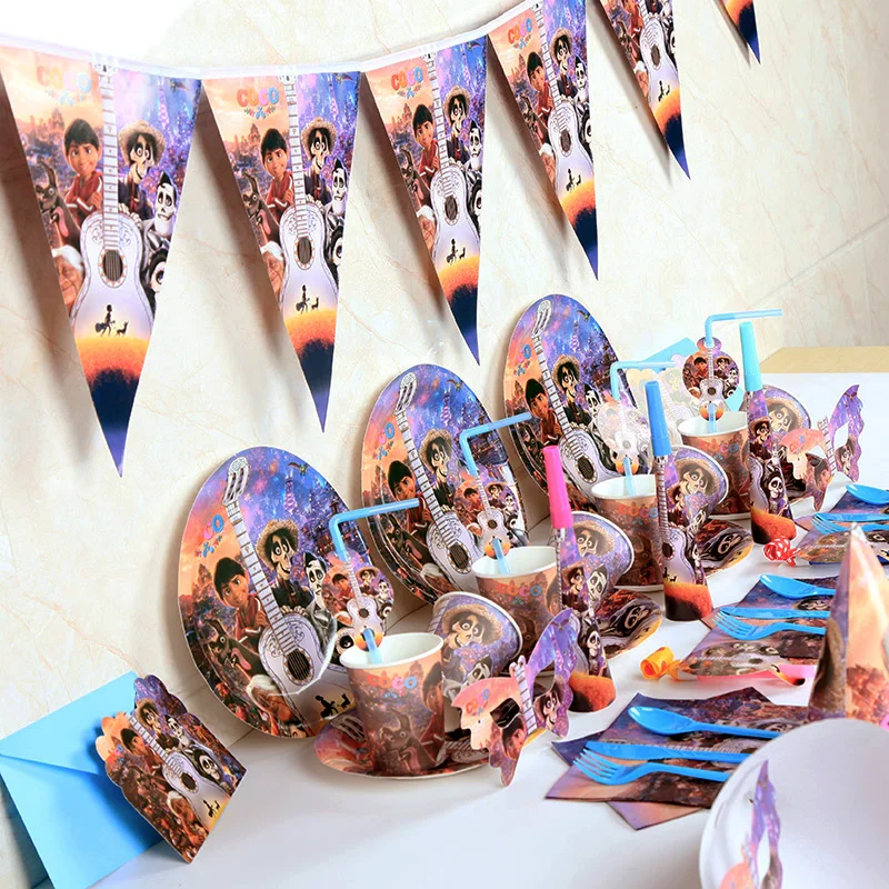 41pcs/lot COCO Theme Party Decoration Disposable Tableware Set Plates Cups Napkins For Children Birthday Party Supplies
41pcs/lot COCO Theme Party Decoration Disposable Tableware Set Plates Cups Napkins For Children Birthday Party Supplies