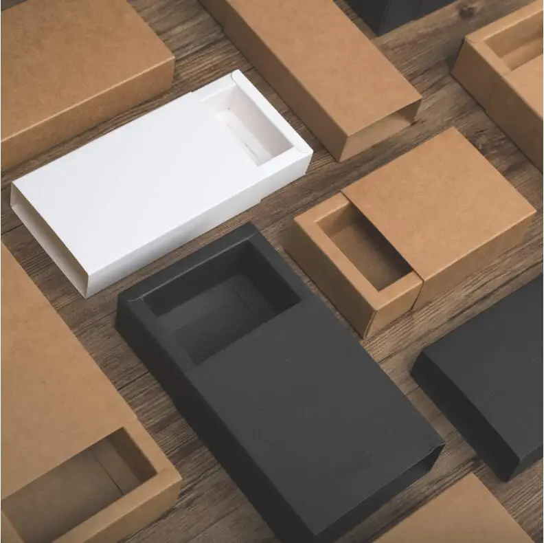 20pcs Large kraft Party Boxes Jewelry Candy Gifts Packaging Box Drawer Style Cardboard Paper Box White Black Kraft Paper Box 
20pcs Large kraft Party Boxes Jewelry Candy Gifts Packaging Box Drawer Style Cardboard Paper Box White Black Kraft Paper Box
