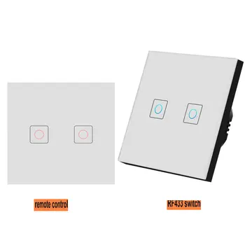 EU Standard Wall Light Touch Switch 220V Remote Control Transmitter 1/2/3 Gang 2 Way RF Switch With Glass Panel for Smart Home
EU Standard Wall Light Touch Switch 220V Remote Control Transmitter 1/2/3 Gang 2 Way RF Switch With Glass Panel for Smart Home