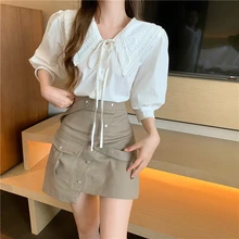 Women High Waist Pocket Zipper Buttons Skinny Casual Short Skirts Korean Summer Patchwork Pencil Skirt Lady Irregular Streetwear
Women High Waist Pocket Zipper Buttons Skinny Casual Short Skirts Korean Summer Patchwork Pencil Skirt Lady Irregular Streetwear