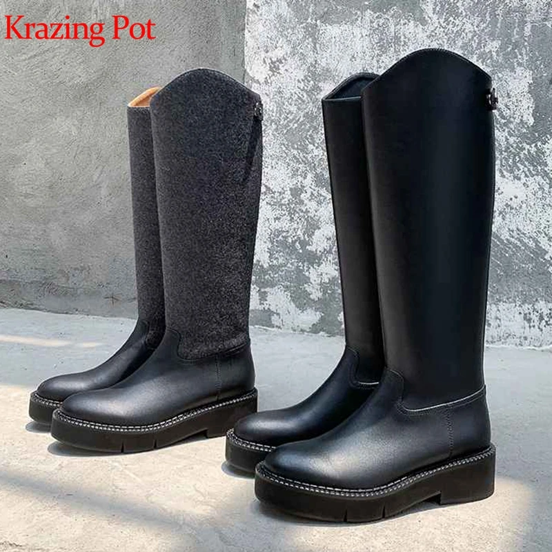 krazing pot winter cow leather med heel round toe model handsome neutral black riding boots keep warm sexy knee-high boots l25
krazing pot winter cow leather med heel round toe model handsome neutral black riding boots keep warm sexy knee-high boots l25