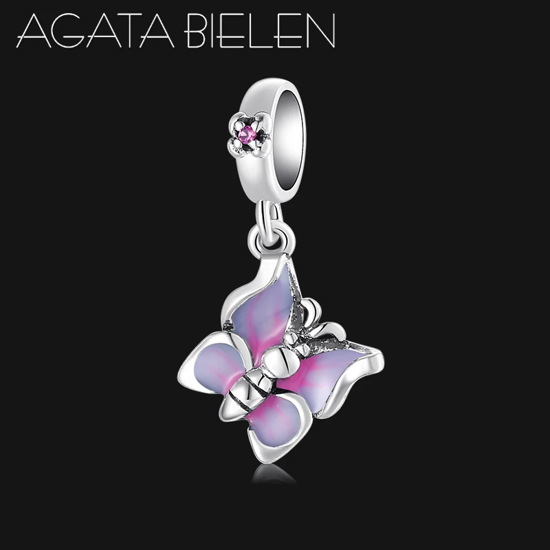New Original 925 Sterling Sliver Bead Pink Purple Enamal Butterfly Pendant Dangle Charm Fit Pandora Bracelet DIY Women Jewelry 
New Original 925 Sterling Sliver Bead Pink Purple Enamal Butterfly Pendant Dangle Charm Fit Pandora Bracelet DIY Women Jewelry