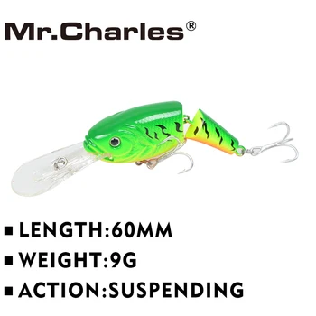 

Mr.Charles CN52 Fishing Lure 60mm/9g Suspending Vib MINNOW Assorted Different Colors Hard Bait high-carbon steel H