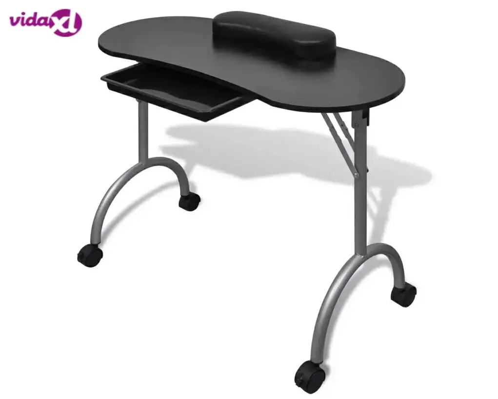 Vidaxl Foldable Manicure Table With A Thick Wrist Pillow 4 Lockable Wheels Nail Tables Professional Commercial Furniture V3 | Мебель