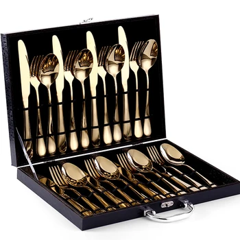 Stainless Steel 24 Pcs Cutlery Set Silver Dinner Western Steak Knife Fork Metal Tableware Talheres Home Dinnerware Set MM60CJ
Stainless Steel 24 Pcs Cutlery Set Silver Dinner Western Steak Knife Fork Metal Tableware Talheres Home Dinnerware Set MM60CJ