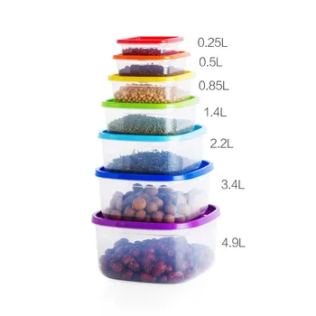 7Pcs Food Storage Containers Plastic Clear Container Dispenser with Lid Kitchen Organizer Colorful Refrigerator Storage Box Case
7Pcs Food Storage Containers Plastic Clear Container Dispenser with Lid Kitchen Organizer Colorful Refrigerator Storage Box Case