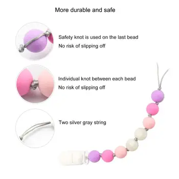Silicone Beads Pacifier Clip Colorful Pacifier Chain for Baby Teething Soother Chew Toy Dummy Clips
Silicone Beads Pacifier Clip Colorful Pacifier Chain for Baby Teething Soother Chew Toy Dummy Clips