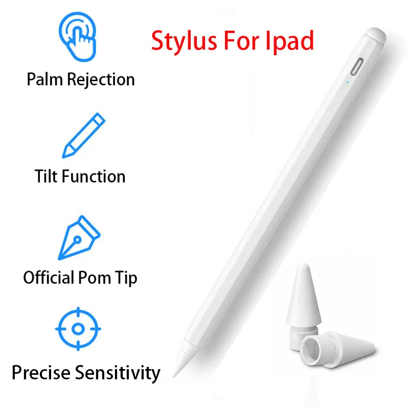 Palm Rejection Tilt Smart Stylus Pen For Ipad Tablet Touch Screen For Apple Pencil 2 1 iPad Pro 11 12.9 2020 2018 2019 6th 7th
Palm Rejection Tilt Smart Stylus Pen For Ipad Tablet Touch Screen For Apple Pencil 2 1 iPad Pro 11 12.9 2020 2018 2019 6th 7th