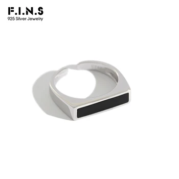 F.I.N.S Stylish S925 Sterling Silver Ring Simple Black Enamel Rectangular Opening Female Finger Ring Silver 925 Fine Jewelry
F.I.N.S Stylish S925 Sterling Silver Ring Simple Black Enamel Rectangular Opening Female Finger Ring Silver 925 Fine Jewelry