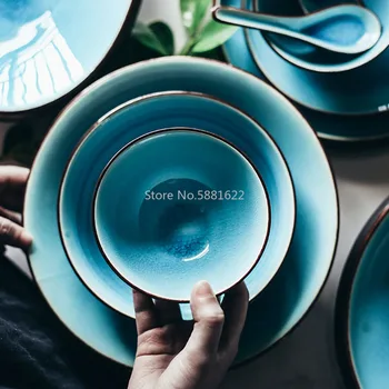 Japanese Ice Crack Glazed Lake Blue Color Bowls Tableware Household Rice Bowl Ceramic Fruit Salad Bowl
Japanese Ice Crack Glazed Lake Blue Color Bowls Tableware Household Rice Bowl Ceramic Fruit Salad Bowl