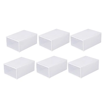 6 Pcs Transparent Shoe Box Flip Design Plastic Storage Case Organizer Dustproof Clear Plastic Shoe Storage Boxes for Home White
6 Pcs Transparent Shoe Box Flip Design Plastic Storage Case Organizer Dustproof Clear Plastic Shoe Storage Boxes for Home White