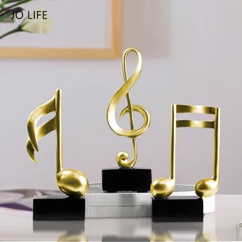 

JO LIFE Staff Ornament Nordic Music Songs Sound Notes Symbol Statue Figurines Piano Cabinet Desktop Decoration