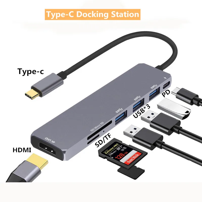 Hub Hdmi 7 in 1 Adapter USB-C to HDMI Docking Station USB3.0 PD SD/TF Hub For MacBook Samsung S8/S8+ Usb c Hub
Hub Hdmi 7 in 1 Adapter USB-C to HDMI Docking Station USB3.0 PD SD/TF Hub For MacBook Samsung S8/S8+ Usb c Hub