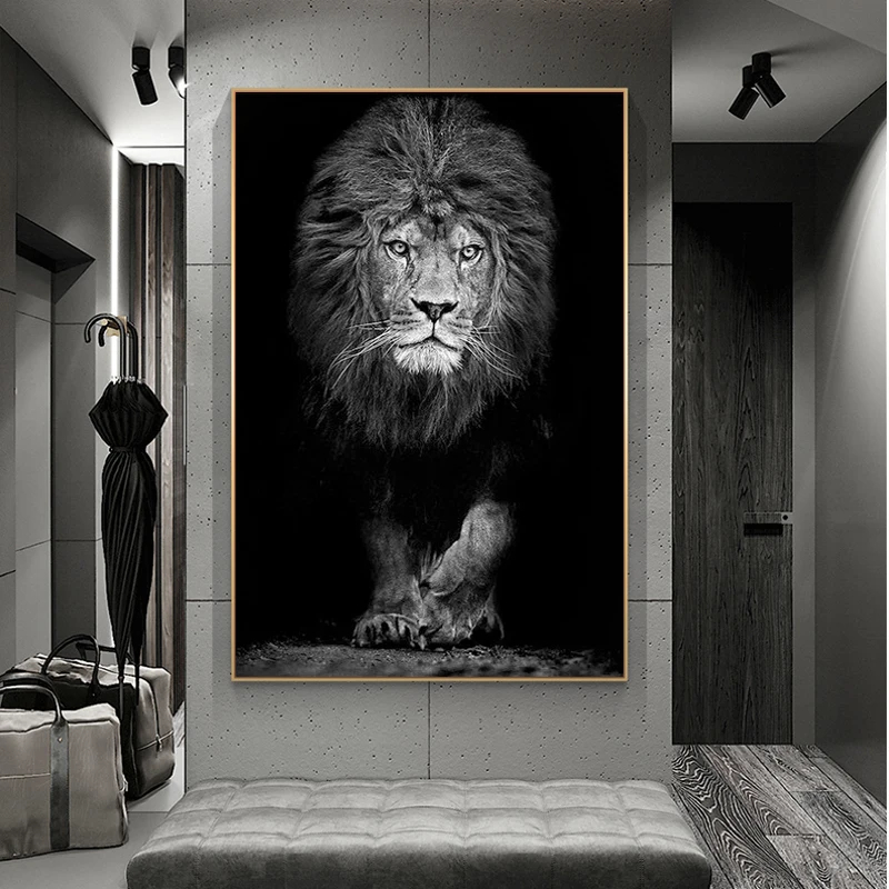 Black and White Lion Animal Canvas Painting Posters and Prints Wall Art Wild Animals Pictures for Living Room Bedroom Decor
Black and White Lion Animal Canvas Painting Posters and Prints Wall Art Wild Animals Pictures for Living Room Bedroom Decor