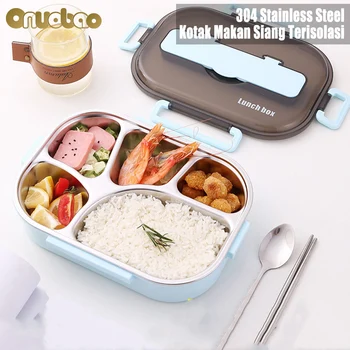 

[onuobao] 304Stainless Steel Insulated Lunch Box To Send Chopsticks Spoon Insulated Compartment Box