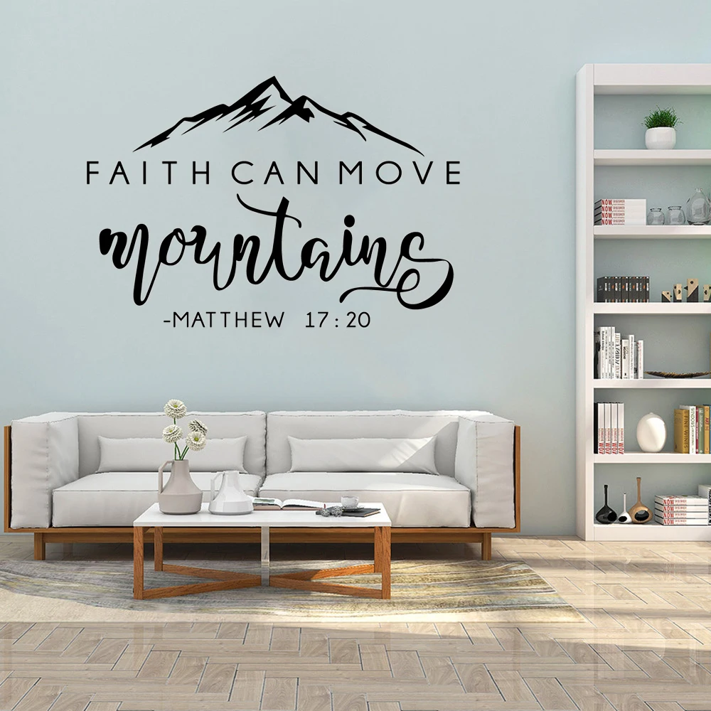 Faith Can Move Mountains Bible Verse Vinyl Decal Wall Sticker Christian Decor For Home Art Murals
Faith Can Move Mountains Bible Verse Vinyl Decal Wall Sticker Christian Decor For Home Art Murals
