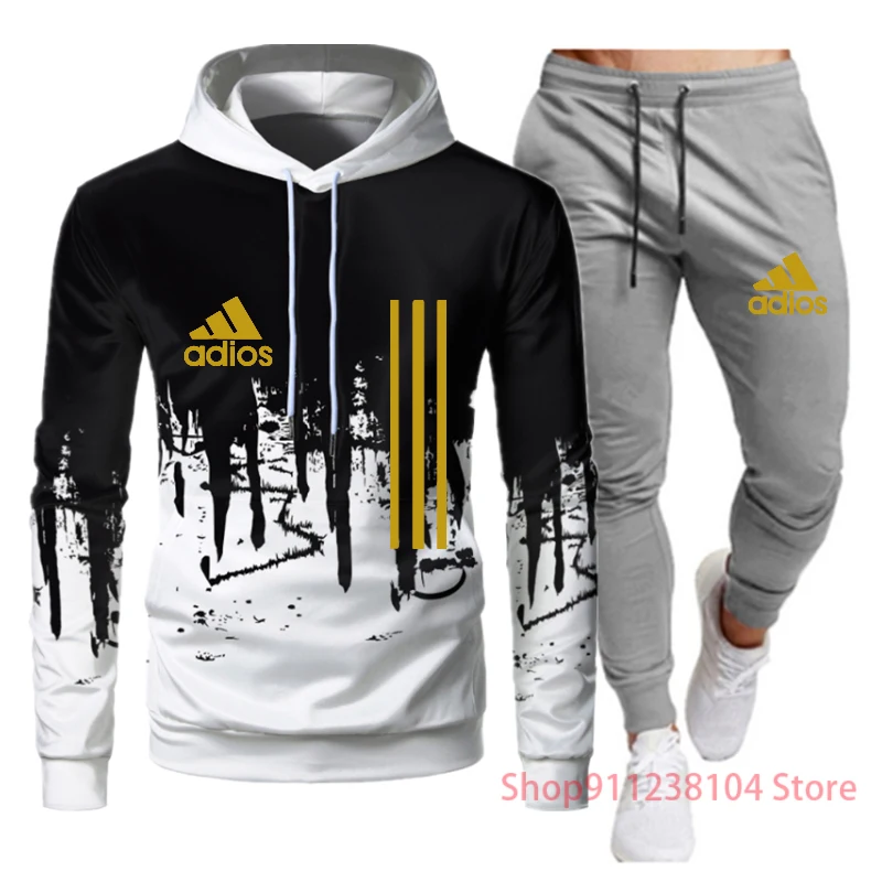 2 Pieces Sets Tracksuit Men Hooded Sweatshirt+Pants Pullover Hoodie Sportwear Suit Ropa Hombre Casual Men Clothes Size S-3XL 2 Pieces Sets Tracksuit Men Hooded Sweatshirt+Pants Pullover Hoodie Sportwear Suit Ropa Hombre Casual Men Clothes Size S-3XL