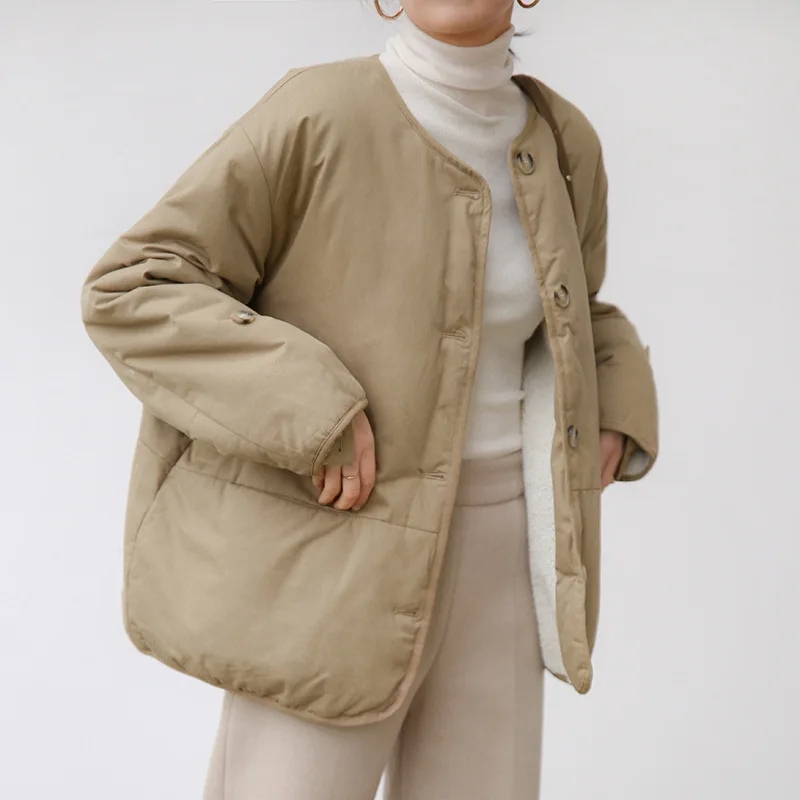 When Jane" 2018 Winter New Style Cotton-padded Clothes Women's Solid Color Thick Faux Lambswool Cotton Coat Baseball Uniform Ja
When Jane" 2018 Winter New Style Cotton-padded Clothes Women's Solid Color Thick Faux Lambswool Cotton Coat Baseball Uniform Ja