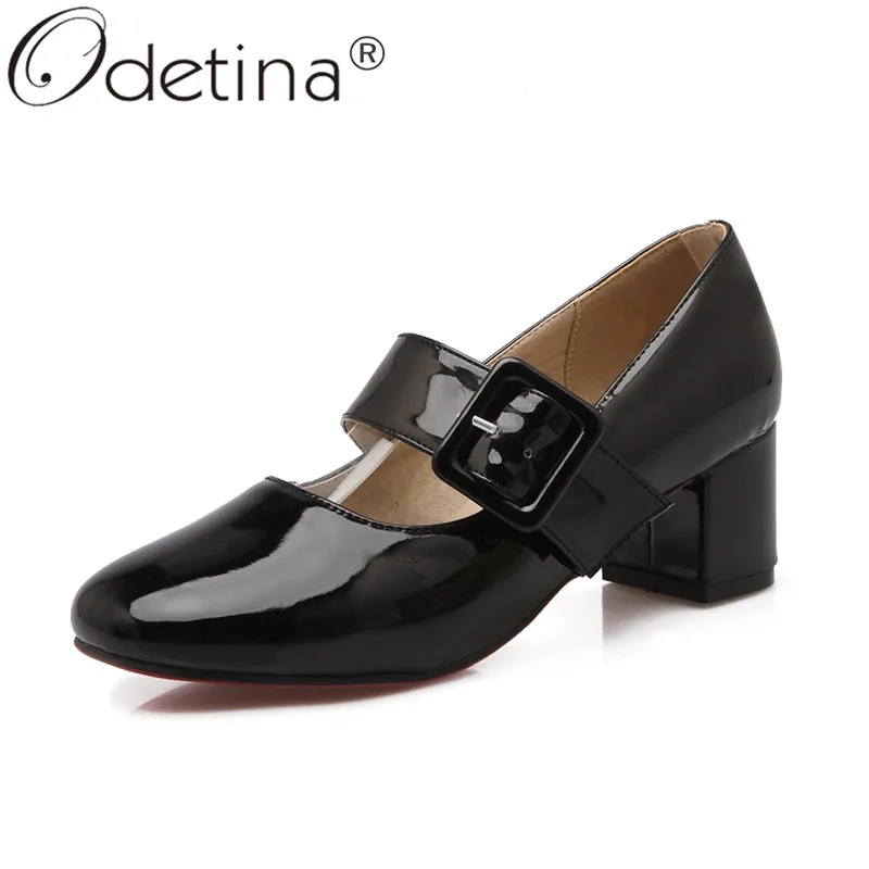 Odetina Women Buckle Ankle Strap Chunky Mid Heel Mary Jane Shoes Elegant Patent Leather Dress Pumps Female Party Shoes Comfort
Odetina Women Buckle Ankle Strap Chunky Mid Heel Mary Jane Shoes Elegant Patent Leather Dress Pumps Female Party Shoes Comfort