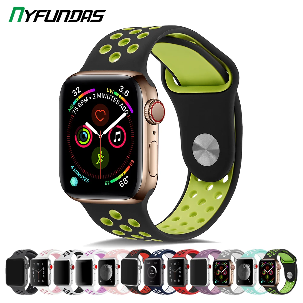 Silicone Strap Band for iWatch Apple Watch Series 5 4 3 2 1 Correa 38 40 42 44 mm 38mm 40mm 42mm 44mm Sport Bracelet Accessories
Silicone Strap Band for iWatch Apple Watch Series 5 4 3 2 1 Correa 38 40 42 44 mm 38mm 40mm 42mm 44mm Sport Bracelet Accessories