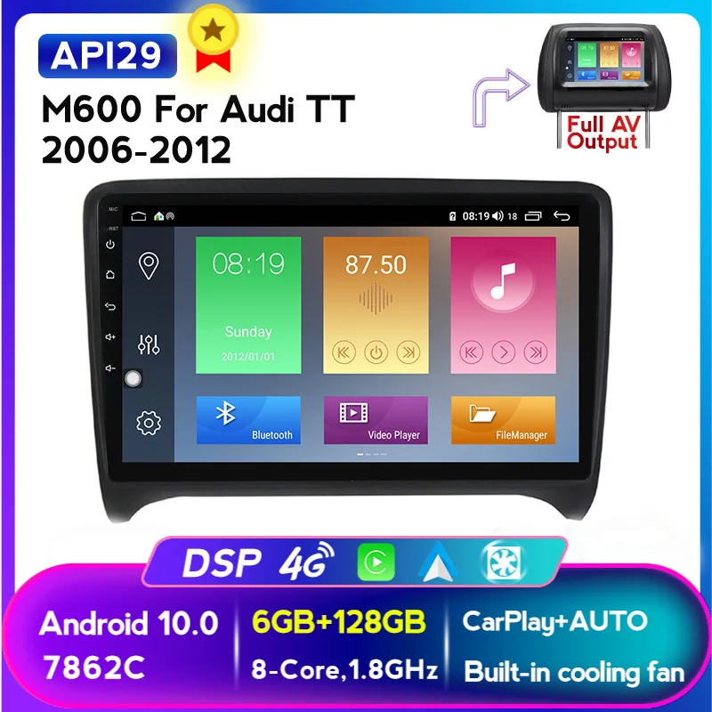 Автомобильный DVD-плеер 4G LTE с 9 &quotHD Android 10 GPS HDMI для Audi TT MK2 8J 2006 2007 2008 2009 2010 2011 2012