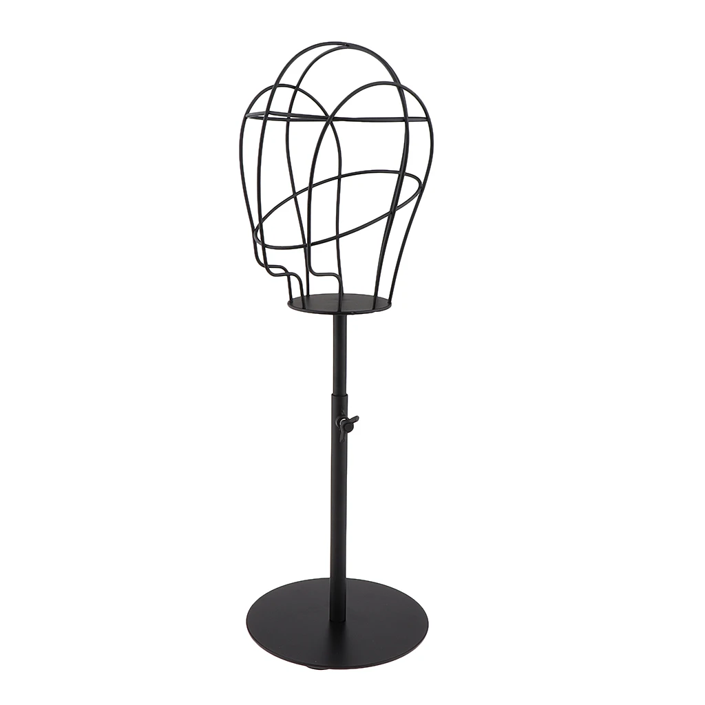 Black Metal Hat Mannequin Head Stand, Tabletop Decorative Wig Dryer Showcase Holder Black Metal Hat Mannequin Head Stand, Tabletop Decorative Wig Dryer Showcase Holder