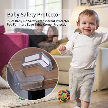 

15Pcs/set Baby Safety L Shape Transparent Protector Cover Table Corner Guards Children Protection Furnitures Edge Corner Guards