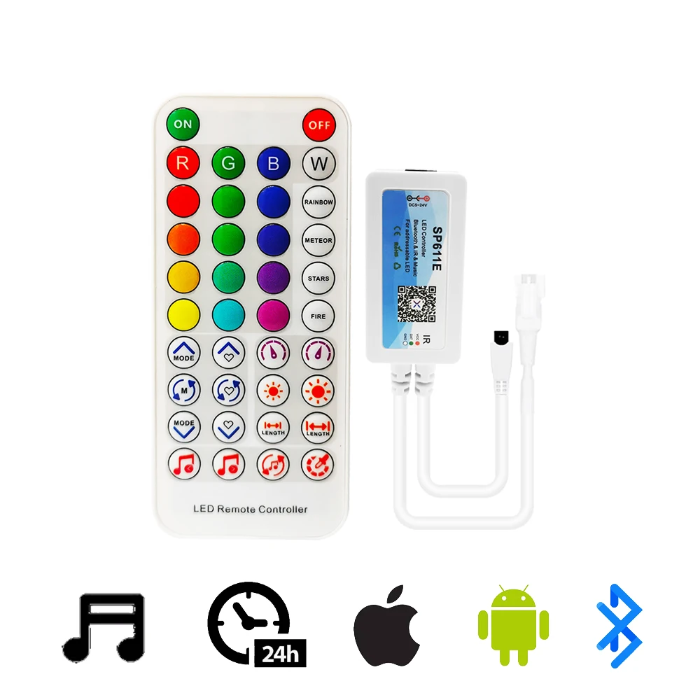 DC5V-24V SP611E Led Controller Dual Output IR Smart Music Bluetooth For For 3Pin 4Pin Individually AddressabIe Strip Panel Ring
DC5V-24V SP611E Led Controller Dual Output IR Smart Music Bluetooth For For 3Pin 4Pin Individually AddressabIe Strip Panel Ring