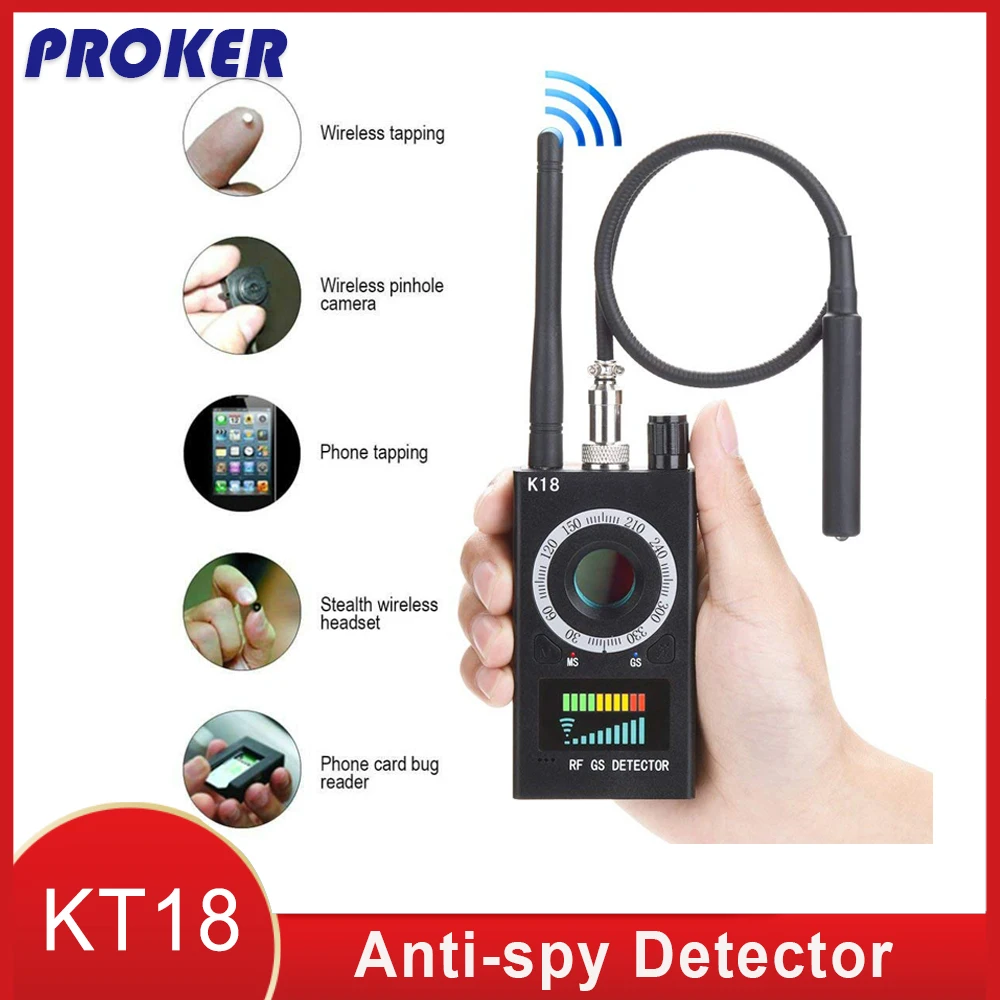 Multi-function Anti-spy Detector Camera GSM Audio Bug Finder GPS Signal Lens RF Tracker Detect Wireless Products 1MHz-6.5GHz K18
Multi-function Anti-spy Detector Camera GSM Audio Bug Finder GPS Signal Lens RF Tracker Detect Wireless Products 1MHz-6.5GHz K18