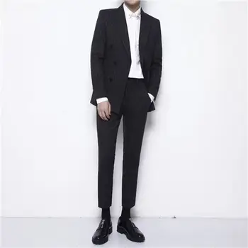 2020 slim double breasted suit men's coat casual stripe suit youth Blazer
2020 slim double breasted suit men's coat casual stripe suit youth Blazer