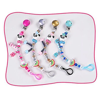 1PC New Cute Panda Silicone Baby Pacifier Clip Multicolor Rainbow Pacifier Chain For Baby Teething Soother Baby Chew Toy
1PC New Cute Panda Silicone Baby Pacifier Clip Multicolor Rainbow Pacifier Chain For Baby Teething Soother Baby Chew Toy
