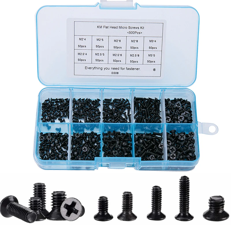 250/500Pcs M2 M2.5 M3 KM Screw Flat Head Phillips Screws Laptop Notebook Screws Set Kit for computer small screw
250/500Pcs M2 M2.5 M3 KM Screw Flat Head Phillips Screws Laptop Notebook Screws Set Kit for computer small screw