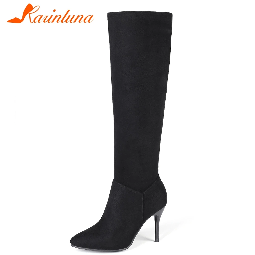 KARINLUNA 2020 dropship big size 46 thin high heels zip up knee high boots women shoes sexy pointed toe woman boots female
KARINLUNA 2020 dropship big size 46 thin high heels zip up knee high boots women shoes sexy pointed toe woman boots female