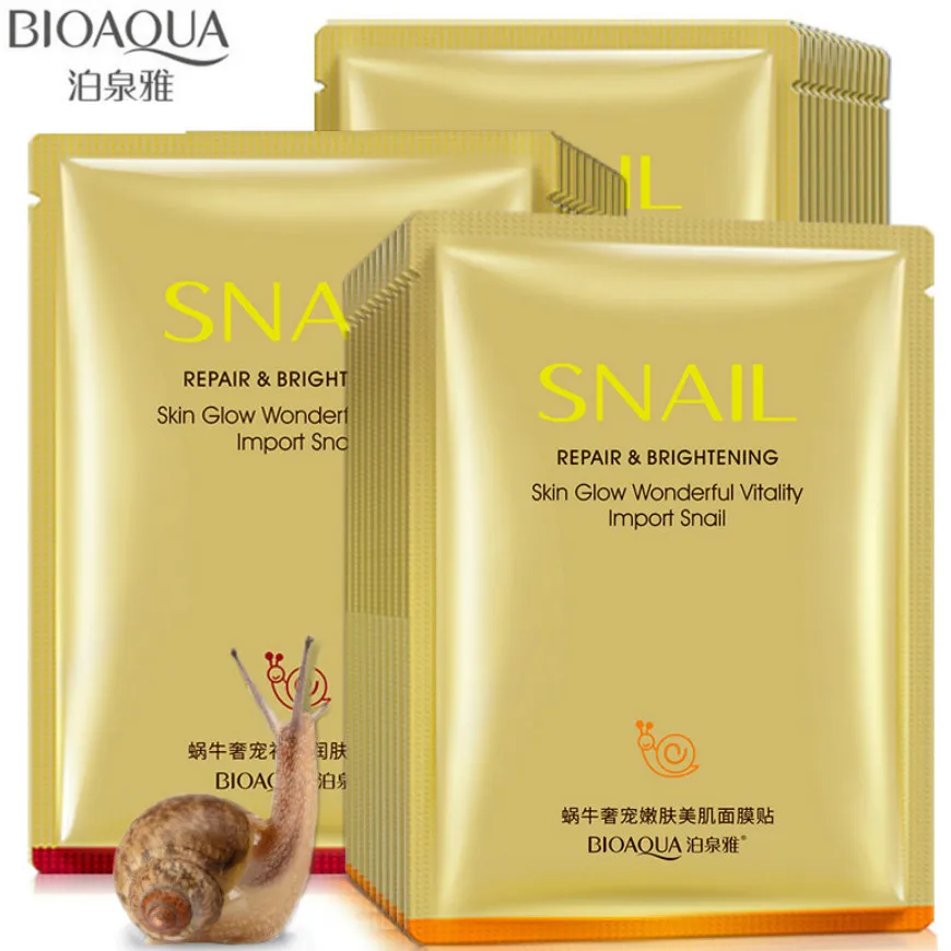 10Pcs BIOAQUA Snail essence Facial Mask Skin Care Face Mask Moisturizing Oil Control Blackhead Remover Wrapped Mask skin Care
10Pcs BIOAQUA Snail essence Facial Mask Skin Care Face Mask Moisturizing Oil Control Blackhead Remover Wrapped Mask skin Care