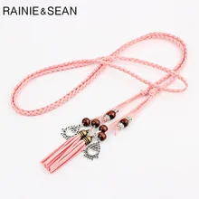 Pink Braided Belt For Women Pu Leather Ladies Belts For Dresses Tassel Beaded Boho Fashion Summer Belt Women 170cm
Pink Braided Belt For Women Pu Leather Ladies Belts For Dresses Tassel Beaded Boho Fashion Summer Belt Women 170cm