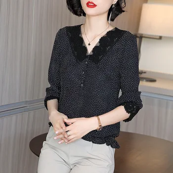 2020 Women's Spring High Street Fashion Polka Dot Printed Chiffon Blouses Tops Female Casual Loose Sexy Patchwork Botton Shirts
2020 Women's Spring High Street Fashion Polka Dot Printed Chiffon Blouses Tops Female Casual Loose Sexy Patchwork Botton Shirts