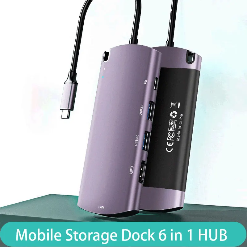 USB C HUB 6 Ports with M.2 NGFF Hard Disk Box Type-C to HDMI 4K RJ45 Adapter PD USB 3.0 HUB Type C Dock for MacBook Pro OTG
USB C HUB 6 Ports with M.2 NGFF Hard Disk Box Type-C to HDMI 4K RJ45 Adapter PD USB 3.0 HUB Type C Dock for MacBook Pro OTG