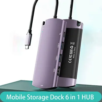 USB C HUB 6 Ports with M.2 NGFF Hard Disk Box Type-C to HDMI 4K RJ45 Adapter PD USB 3.0 HUB Type C Dock for MacBook Pro OTG
USB C HUB 6 Ports with M.2 NGFF Hard Disk Box Type-C to HDMI 4K RJ45 Adapter PD USB 3.0 HUB Type C Dock for MacBook Pro OTG