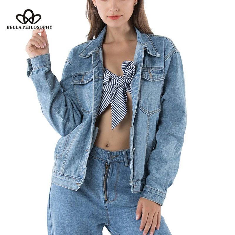 Bella philosophy 2019 women autumn Solid Turn-down Collar Jean Jacket ladies Loose Casual three colours Coats Female outwear
Bella philosophy 2019 women autumn Solid Turn-down Collar Jean Jacket ladies Loose Casual three colours Coats Female outwear
