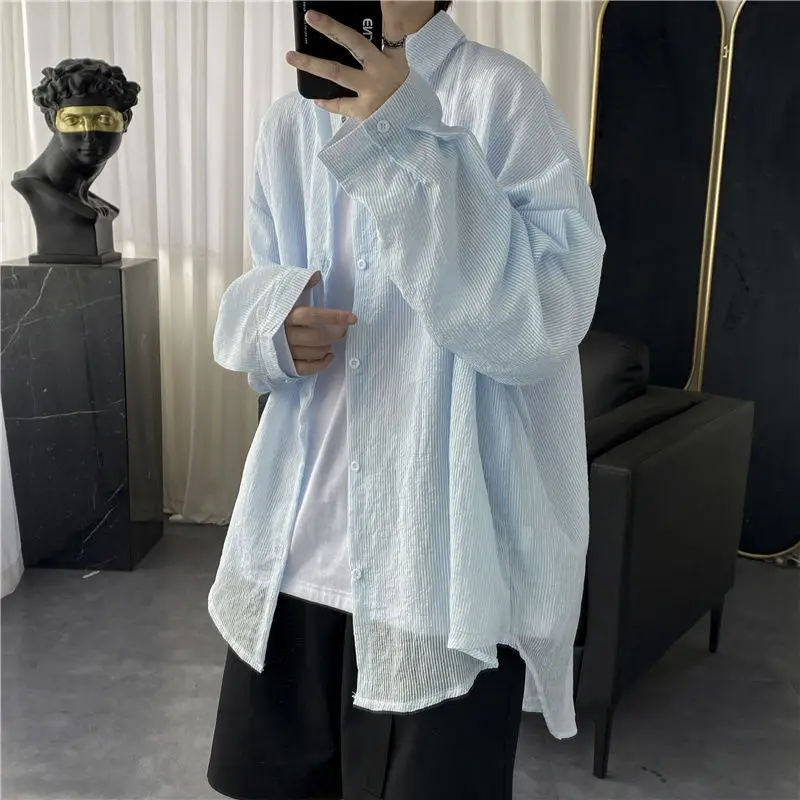 2020 Spring And Summer New Youth Popular Loose Thin Section Solid Color Long-sleeved Shirt Fashion Casual Sunscreen White / Blue
2020 Spring And Summer New Youth Popular Loose Thin Section Solid Color Long-sleeved Shirt Fashion Casual Sunscreen White / Blue