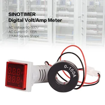 SINOTIMER Digital AC Voltmeter Ammeter 50-600V 100A 22mmLED Current Indicator Voltage Meter Mini Volt Amp Tester Aquare Panel
SINOTIMER Digital AC Voltmeter Ammeter 50-600V 100A 22mmLED Current Indicator Voltage Meter Mini Volt Amp Tester Aquare Panel