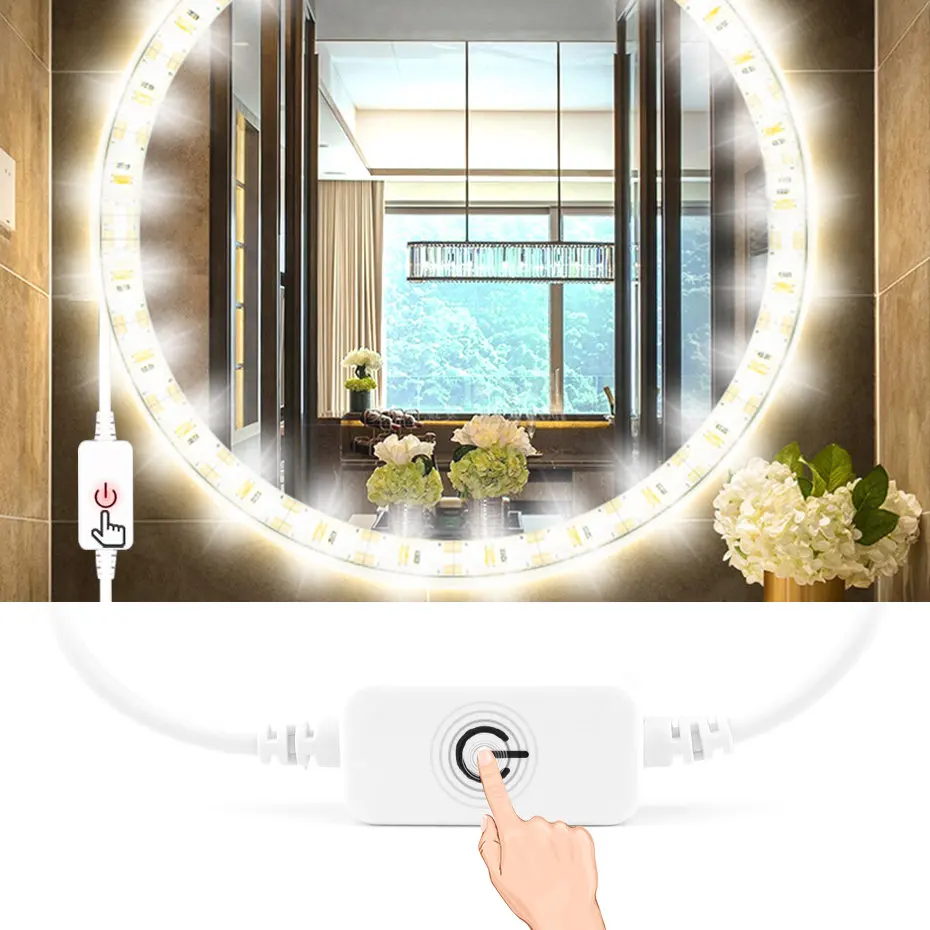Waterproof Led Strip Mirror Light Bathroom Touch Control Dimmable DC5V USB Dressing Table Strip Led Mirror Makeup Light 1m 3m 5m
Waterproof Led Strip Mirror Light Bathroom Touch Control Dimmable DC5V USB Dressing Table Strip Led Mirror Makeup Light 1m 3m 5m