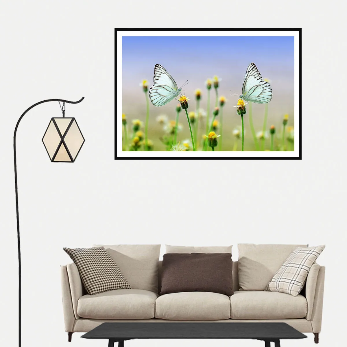Фото Настенный постер с изображением бабочек насекомых цветов природы весна | Дом и