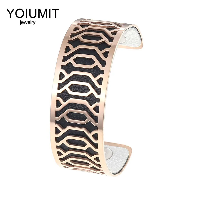Cremo DIY Rose Gold Bangles Bracelets For Women Manchette Femme Interchangeable Reversible Leather Cuff Stainless Steel Bracelet
Cremo DIY Rose Gold Bangles Bracelets For Women Manchette Femme Interchangeable Reversible Leather Cuff Stainless Steel Bracelet