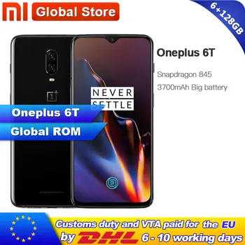 Original Global ROM Oneplus 6T 6 T Mobile Phone 6GB RAM 128GB ROM Fingerprint ID NFC 6.41 Inch Screen 20MP Camera Oxygen OS
Original Global ROM Oneplus 6T 6 T Mobile Phone 6GB RAM 128GB ROM Fingerprint ID NFC 6.41 Inch Screen 20MP Camera Oxygen OS